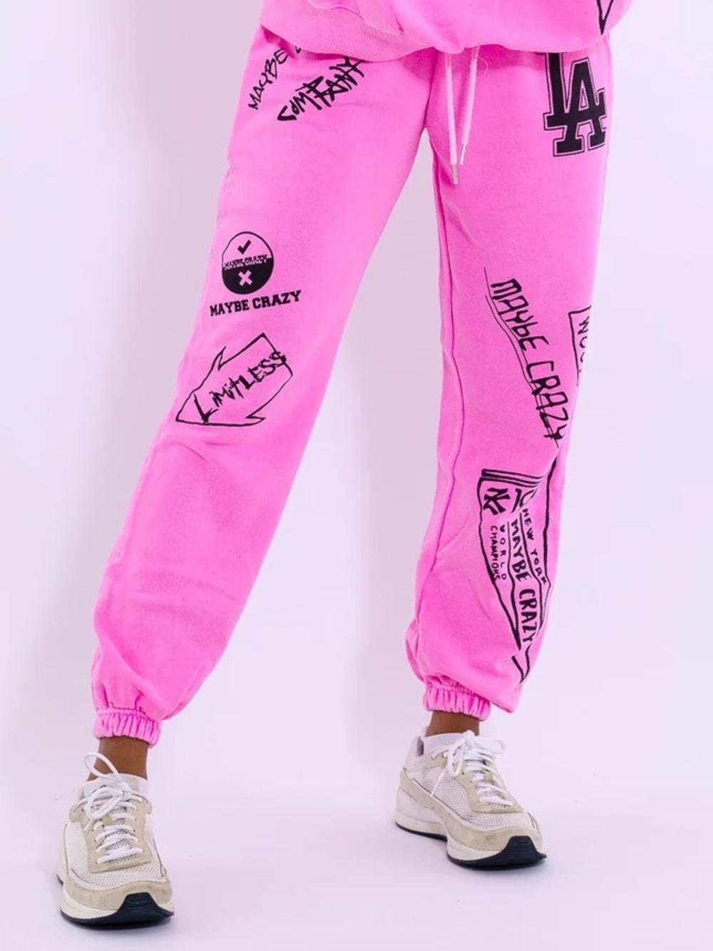 Pink LA Graphic Jogger Track Pants